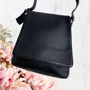 Coach Vintage y2k Black Leather Shoulder Bag Made in USA